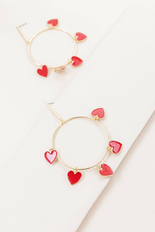 Queen of Hearts Hoop Earrings