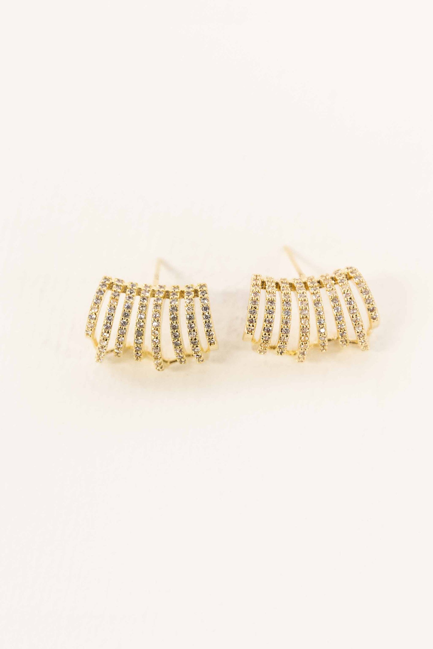 Armored Curved Huggie Hoop Earrings
