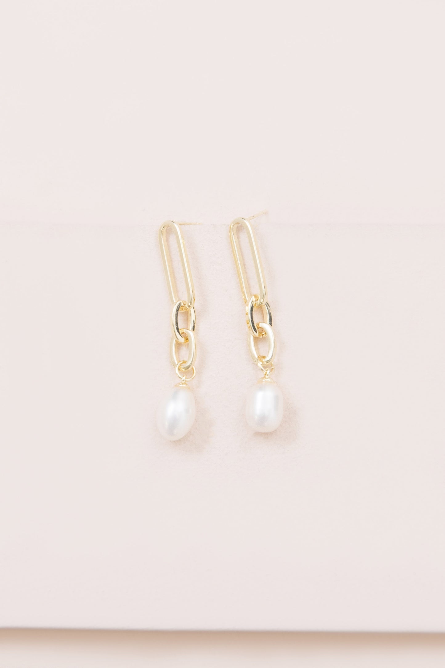 Secured Pearl Drop Earrings