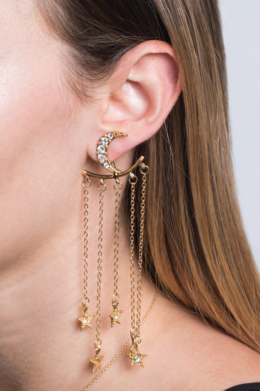 Falling Stars Ear Jacket Earrings