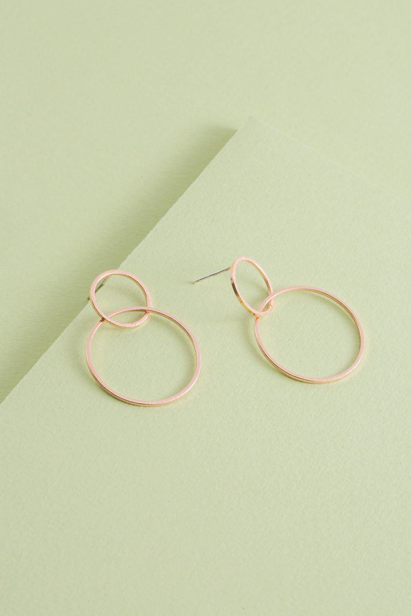 Harmonious Drop Earrings | Rose Gold