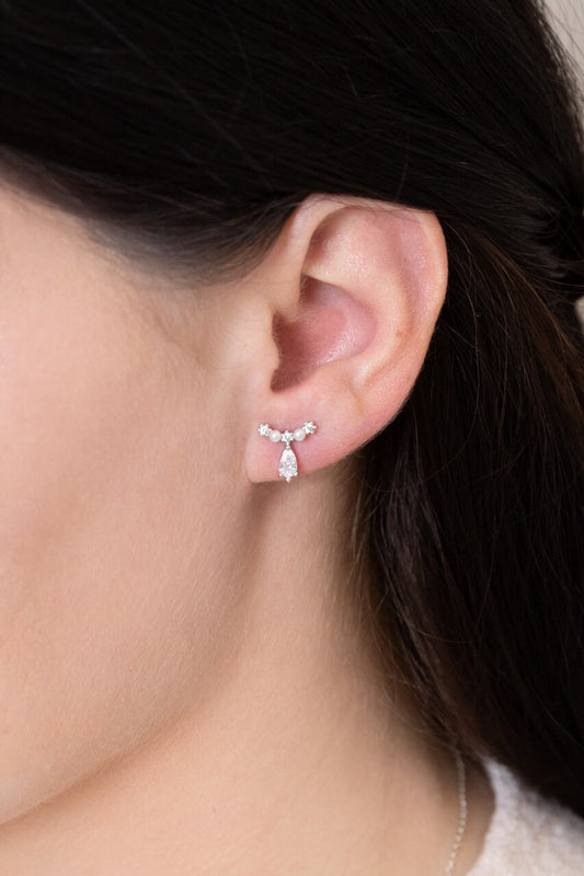 Doting Pearl Stone Earrings | Silver (sterl.)