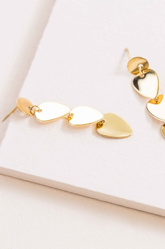 Arrows Down Dangle Earrings (14K)