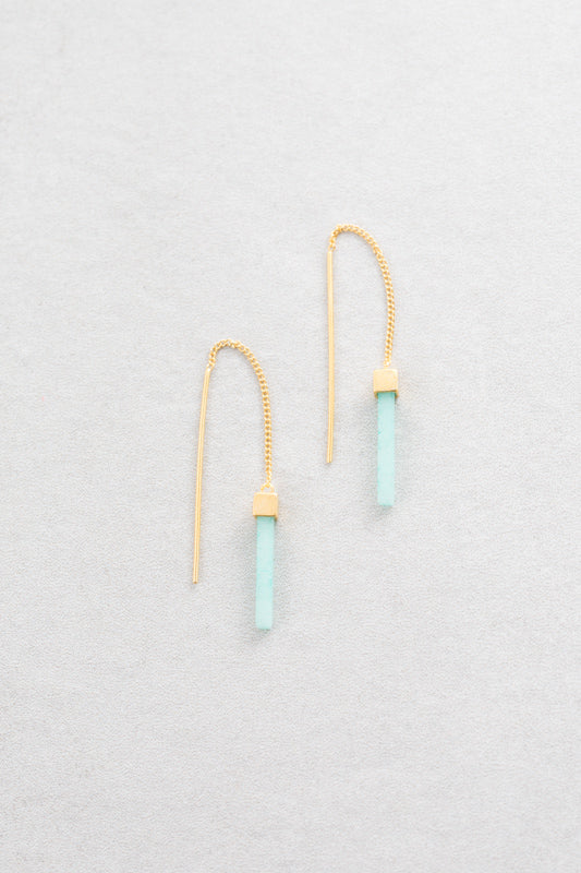 Bar Drop Stone Threader Earrings