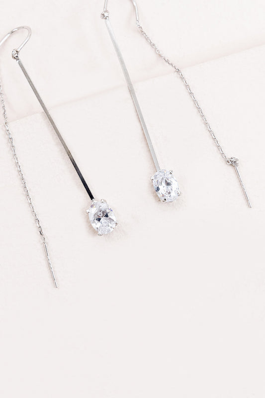 Drop of a Dime Threader Earrings (sterl.)