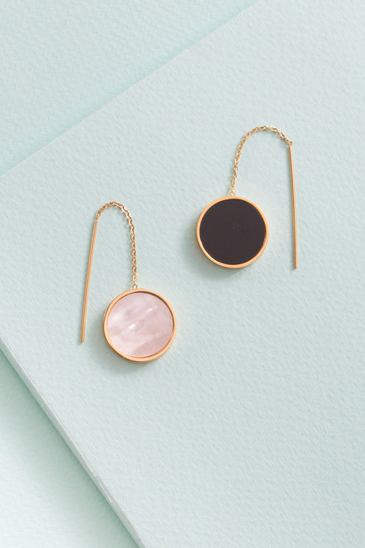 Day And Night Threader Earrings (14K)