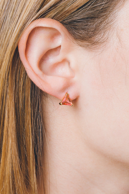 Ombre Stone Triangle Earrings