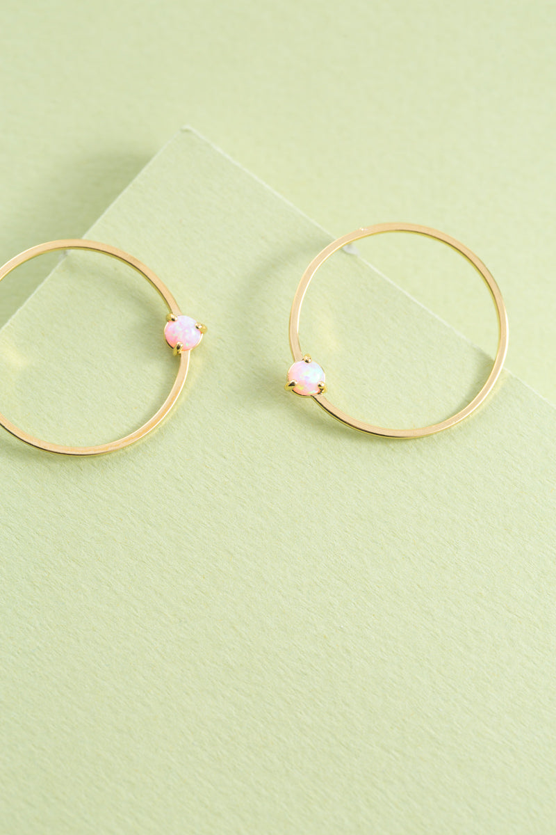 Pixum Orbit Stone Earrings | Pink