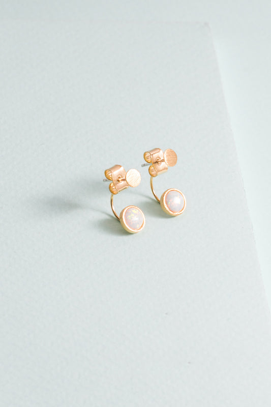 Pixum Dot Stone Ear Jacket Earrings | White