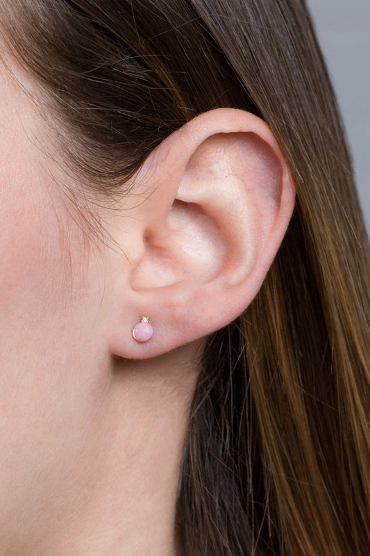 Perfect Duo Stone Earrings | Rose