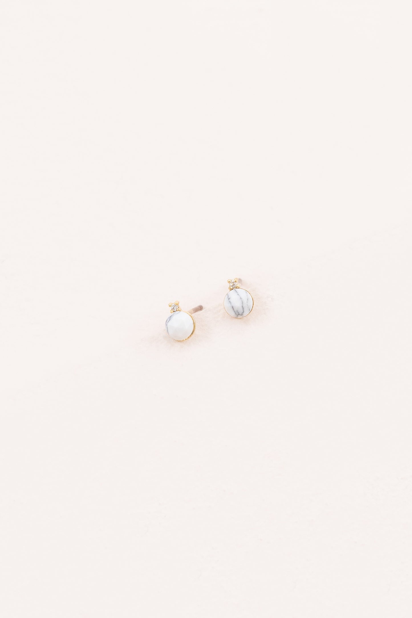 Perfect Duo Stone Earrings | White