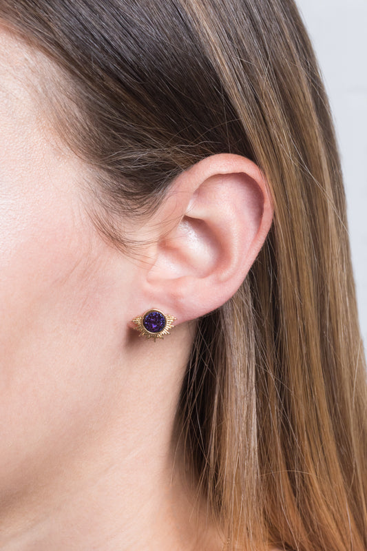 Beaming Sun Druzy Earrings | Galactic