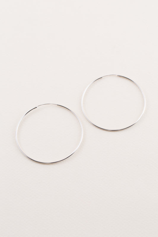 Thin Hoop Earrings | Silver