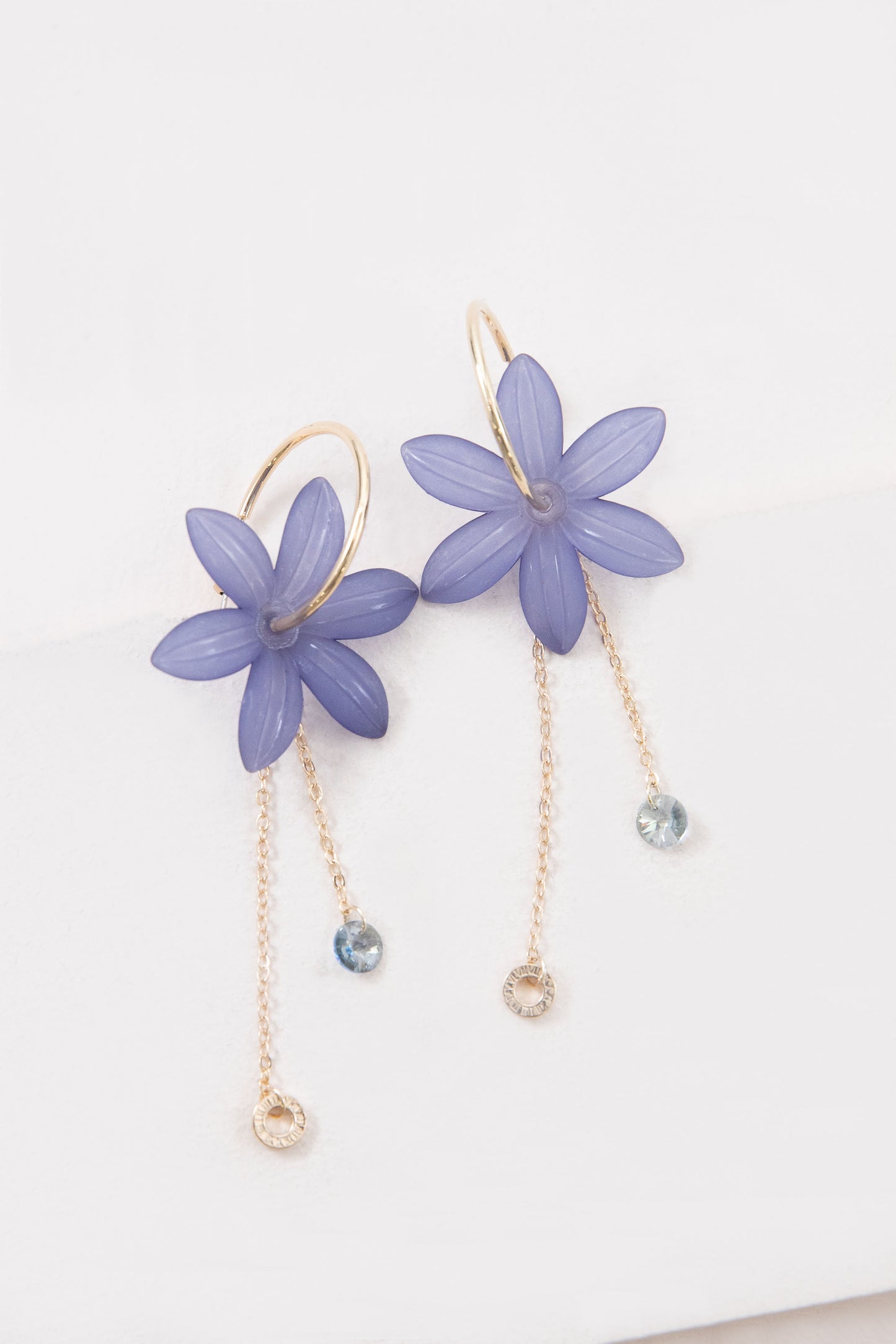 Glistening Lotus Hoop Earrings | Indigo