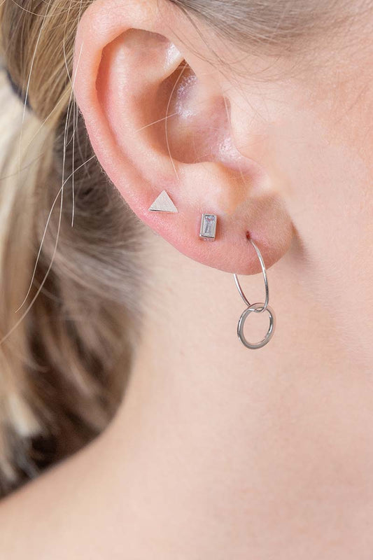 Mini Hoop Wire Earrings | Circle (sterl.)