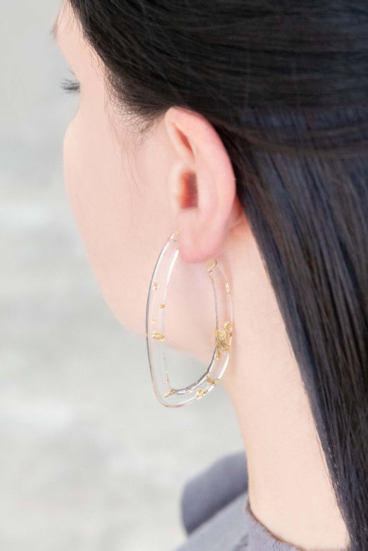 Golden Flecks Hoop Earrings