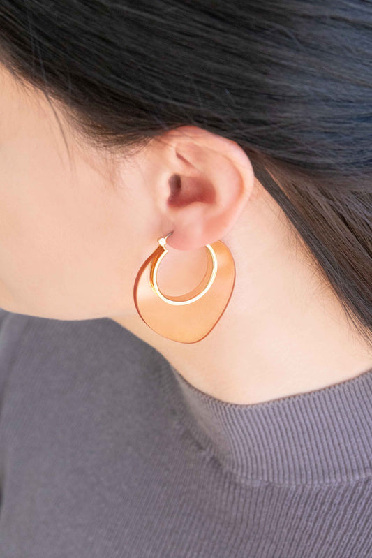 Nature Leaf Hoop Earrings | Amber