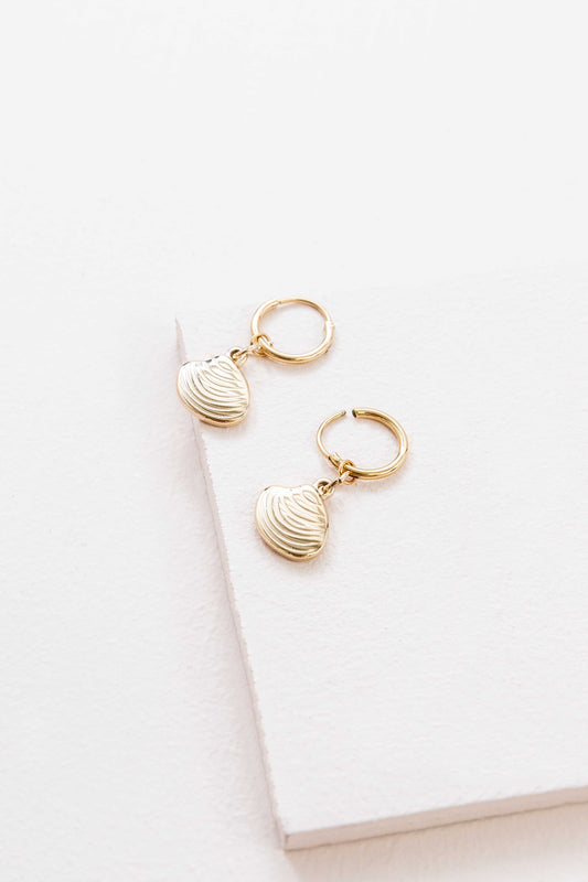 Happy as a Clam Hoop Earrings (14K)