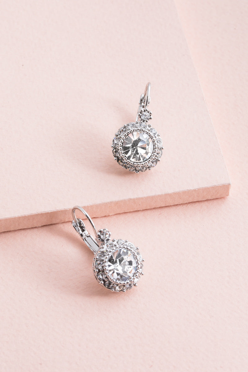 Olivianna Halo Earrings | Silver