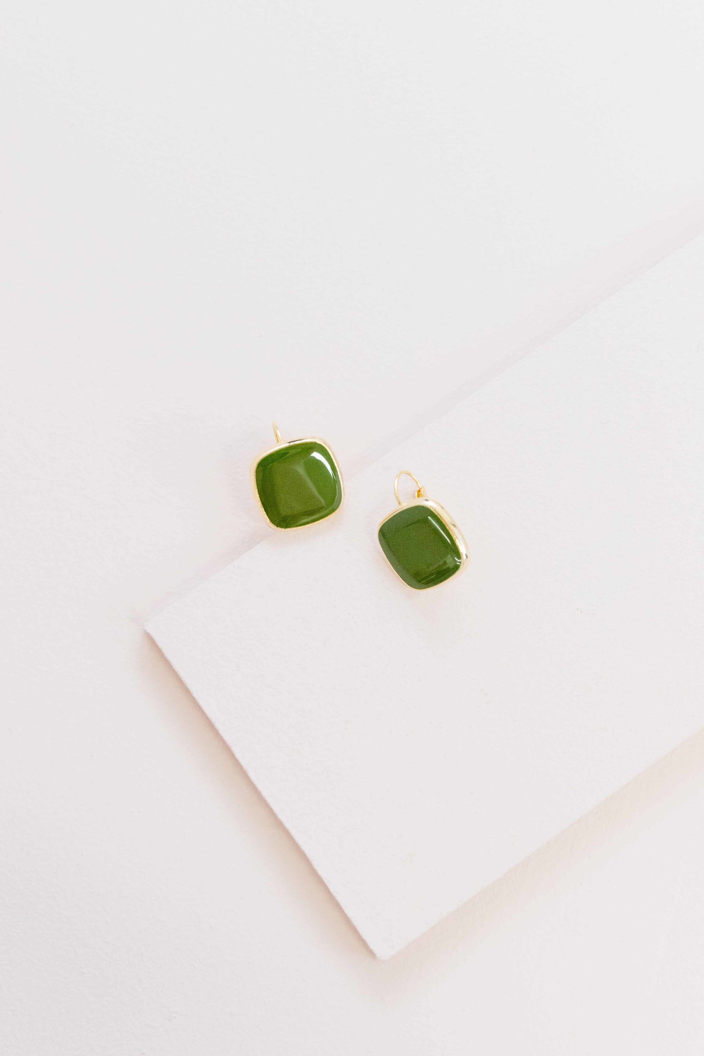 On the Go Hook Earrings (14K) | Olive