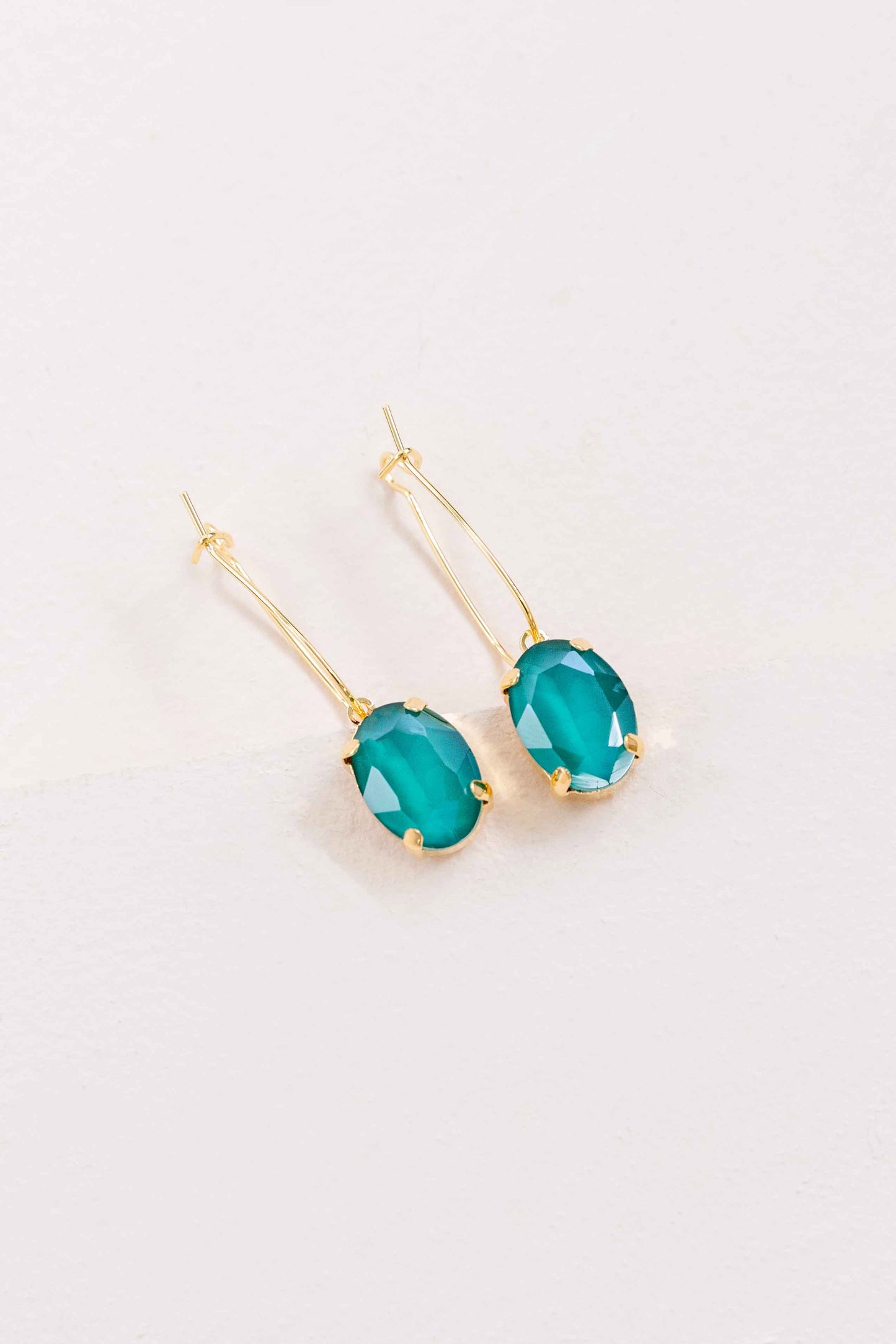 Dream Stone Hook Earrings (14K) | Aqua