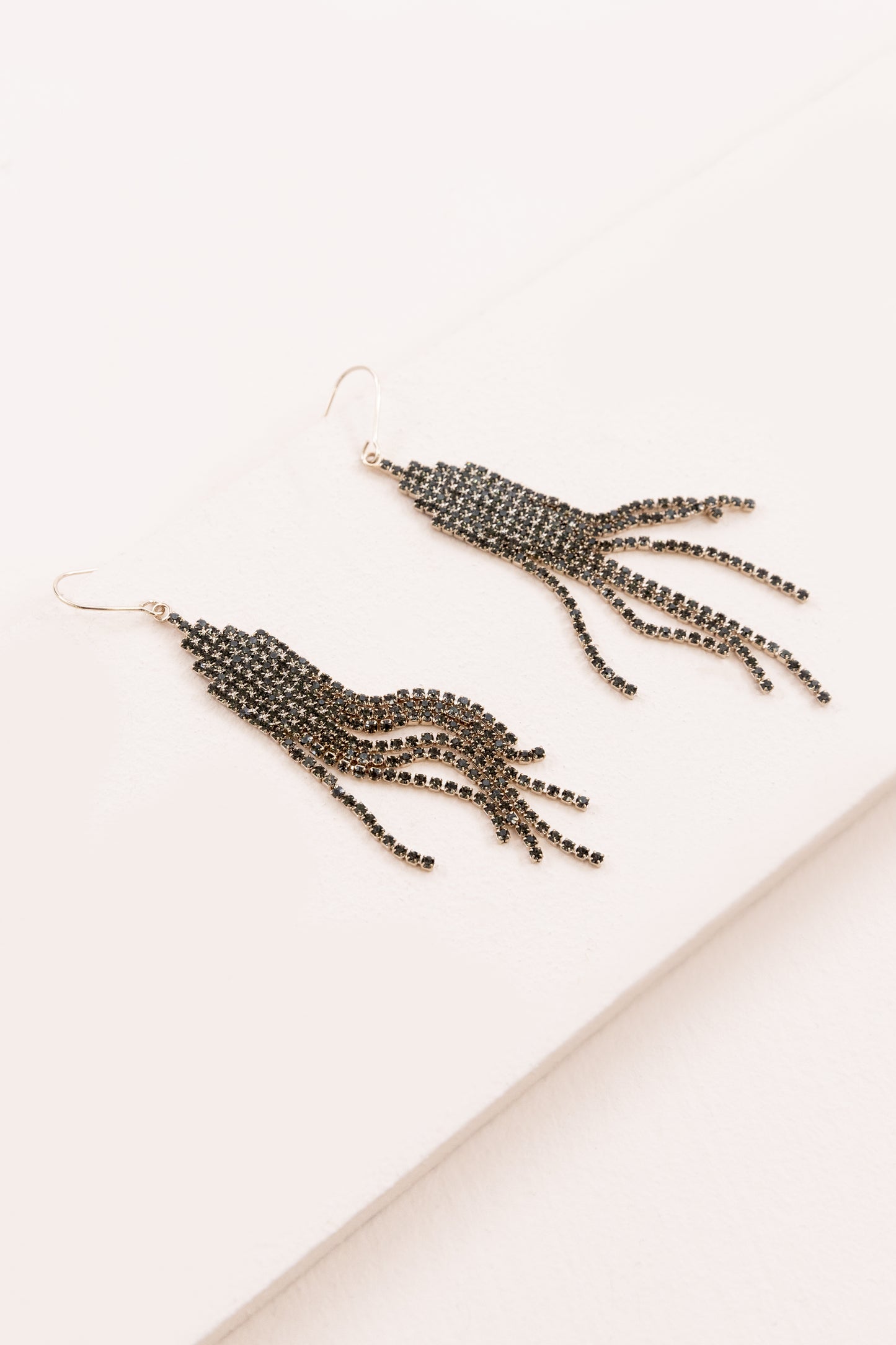 Pixel Stone Dangle Earrings (14K)