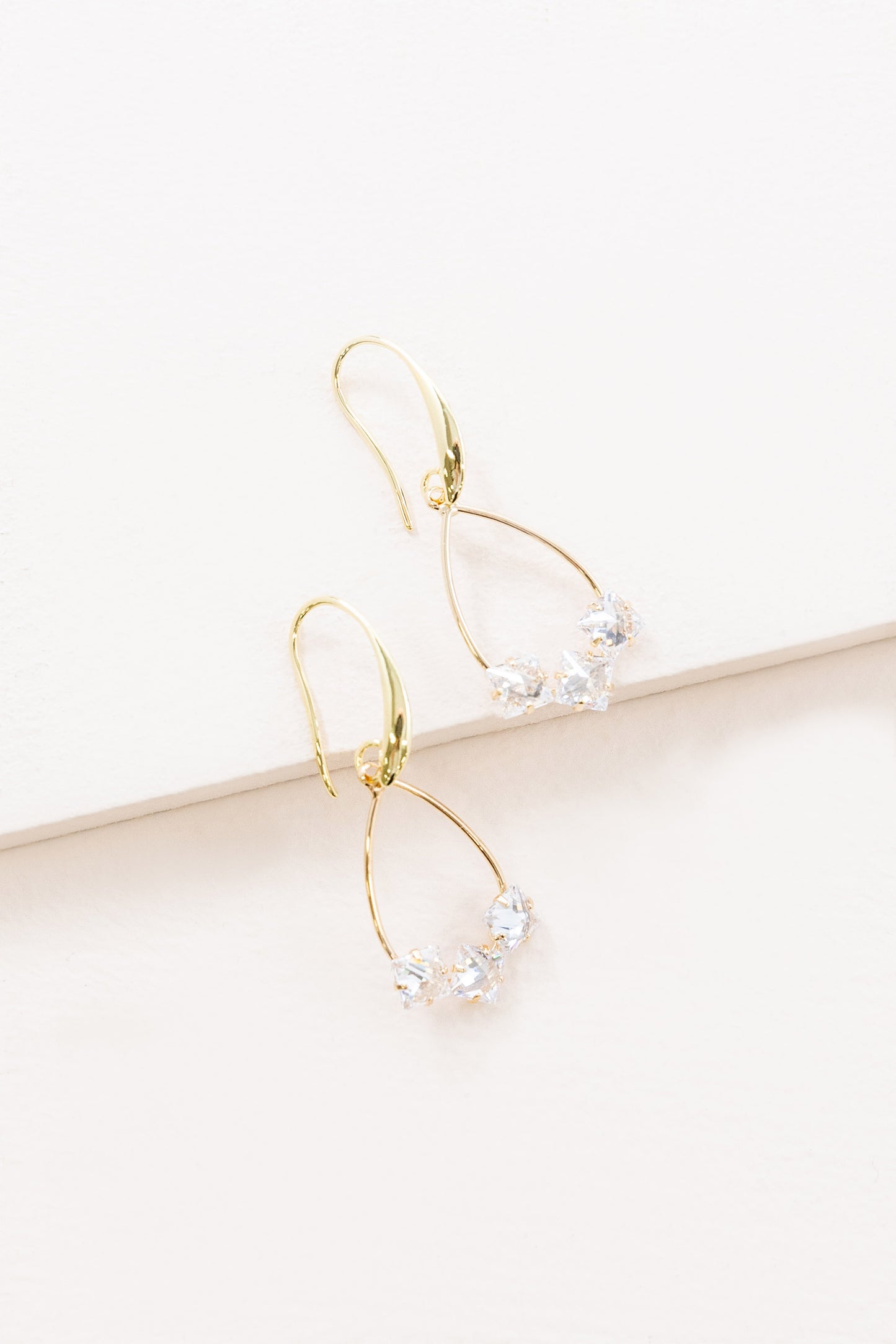 Triple Stone Hook Earrings