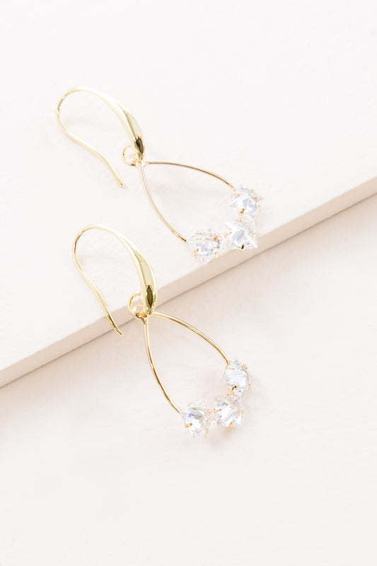 Triple Stone Hook Earrings