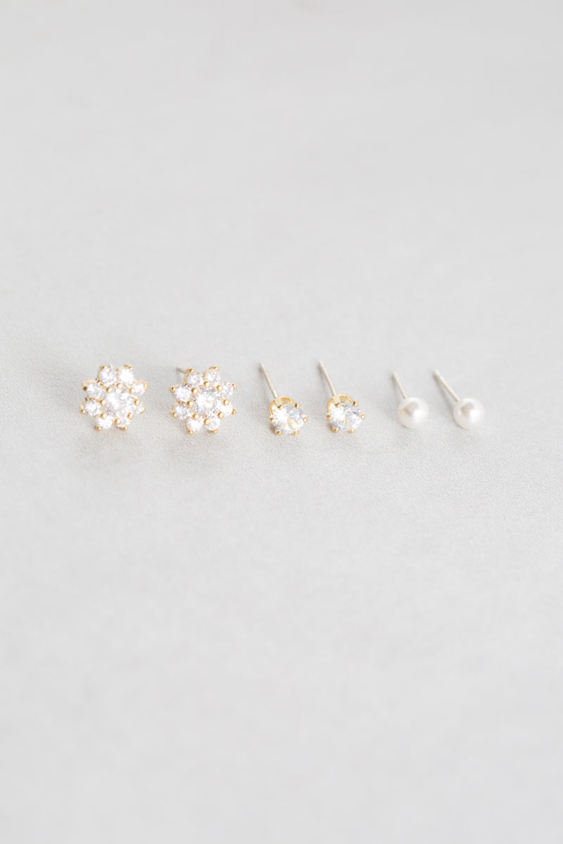 Lorali Pearl Stone Earring Set
