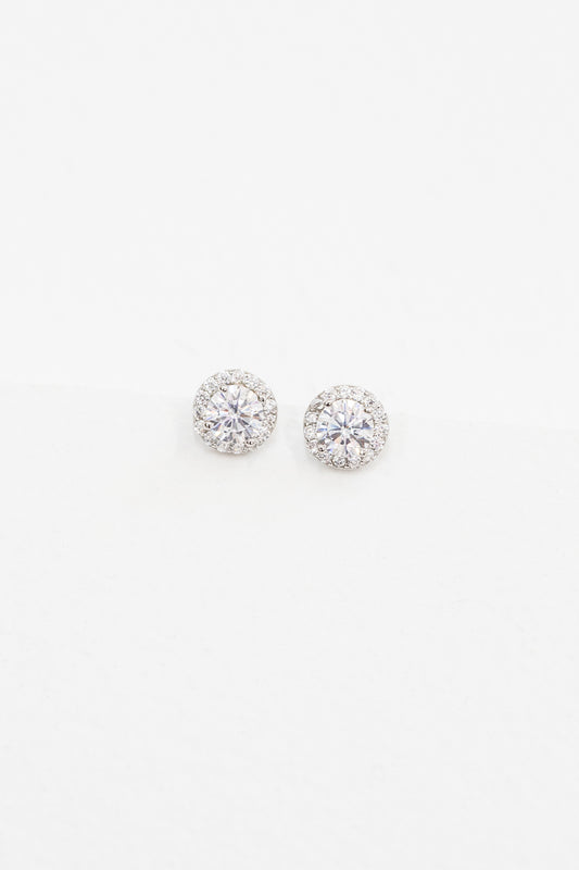 True Affection Halo Stud Earrings (sterl).