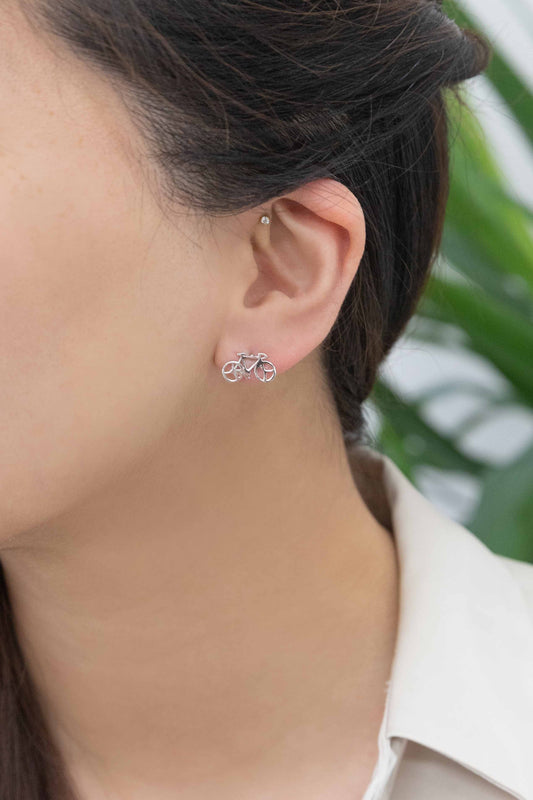 Bicycle Earrings (18K Rose & 24K Gold)