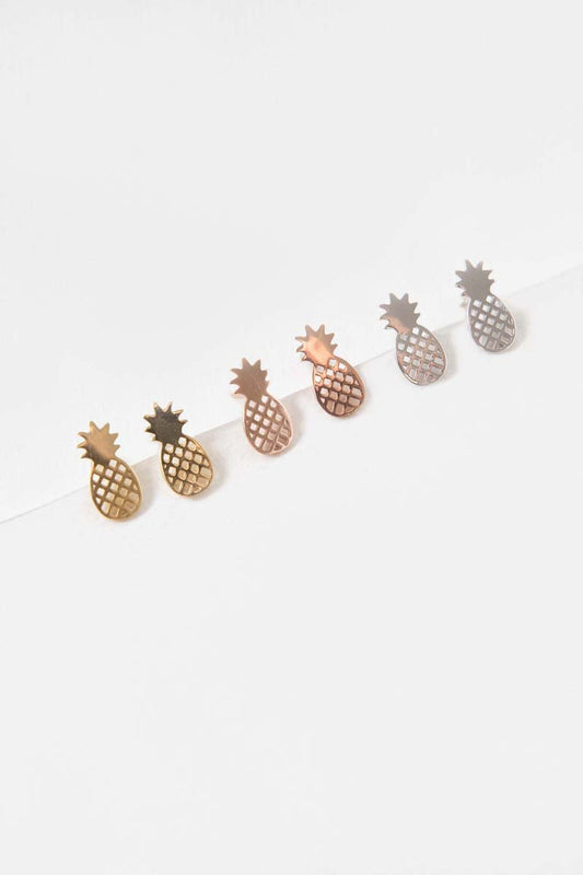 Pineapple Earrings (18K Rose & 24K Gold)