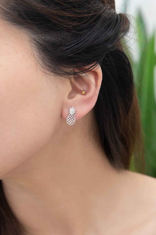 Pineapple Earrings (18K Rose & 24K Gold)