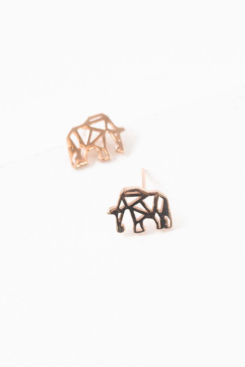 Elephant Earrings (18K Rose & 24K Gold)