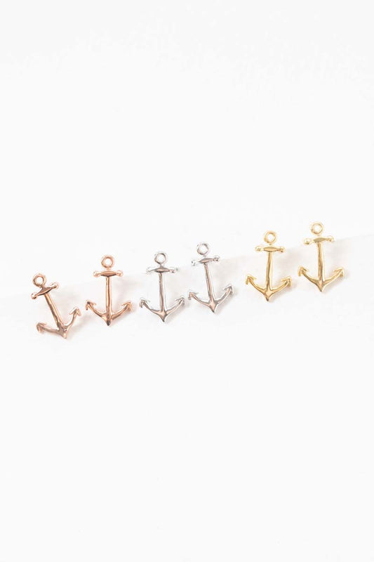 Anchor Earrings (18K Rose & 24K Gold)