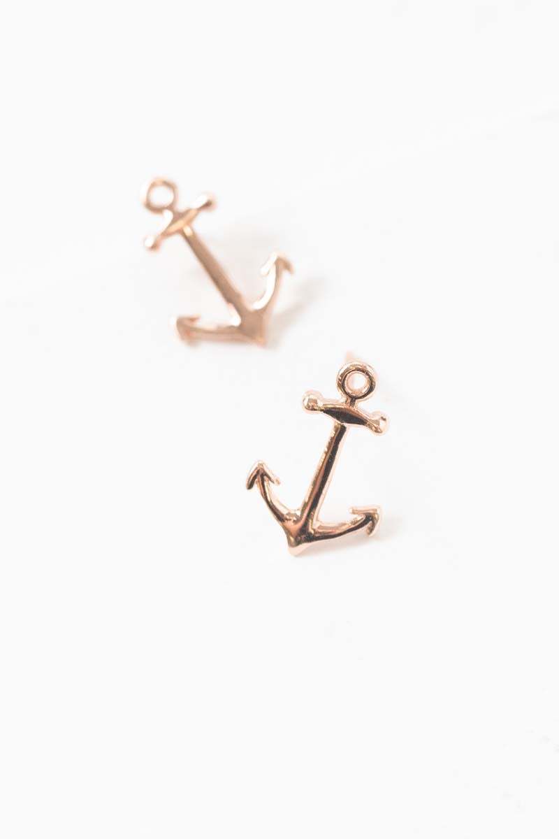 Anchor Earrings (18K Rose & 24K Gold)