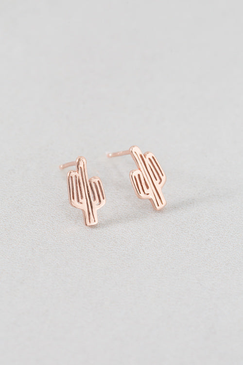 Cactus Earrings (18K Rose & 24K Gold)