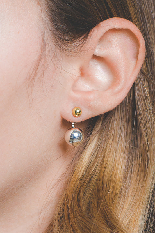 Two-Tone Ear Jacket Earrings (14K)