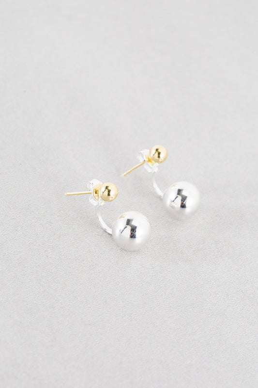 Two-Tone Ear Jacket Earrings (14K)