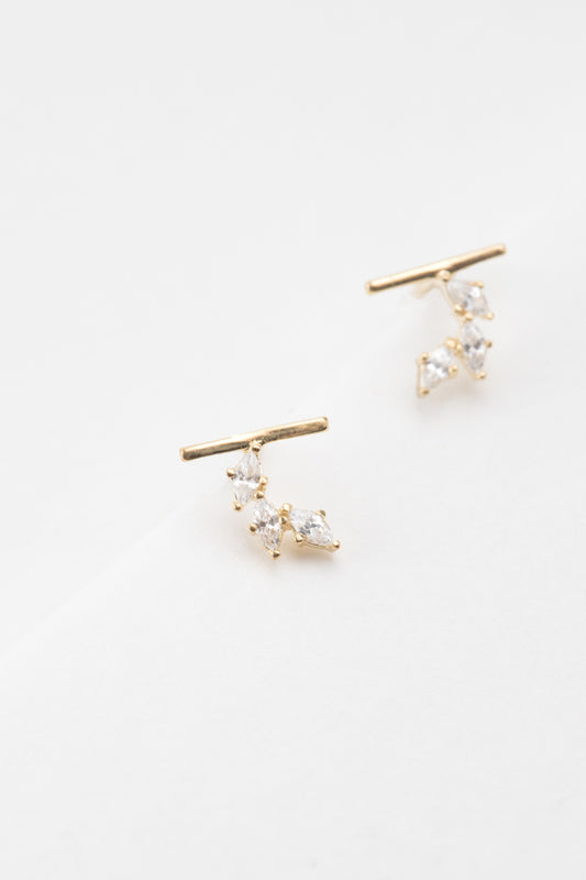 Hera Stone Mini Crawler Earrings | Gold (18K)