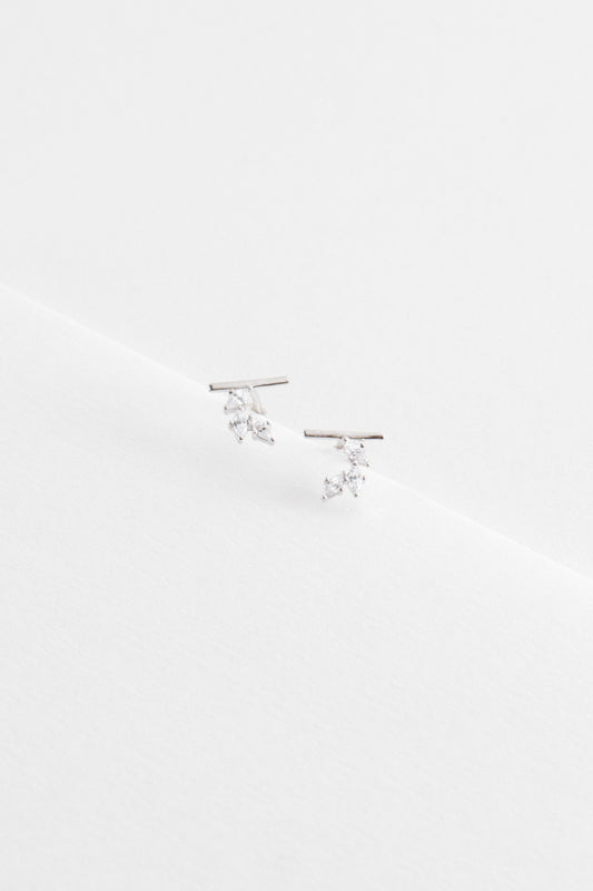 Hera Stone Mini Crawler Earrings | Silver (sterl.)