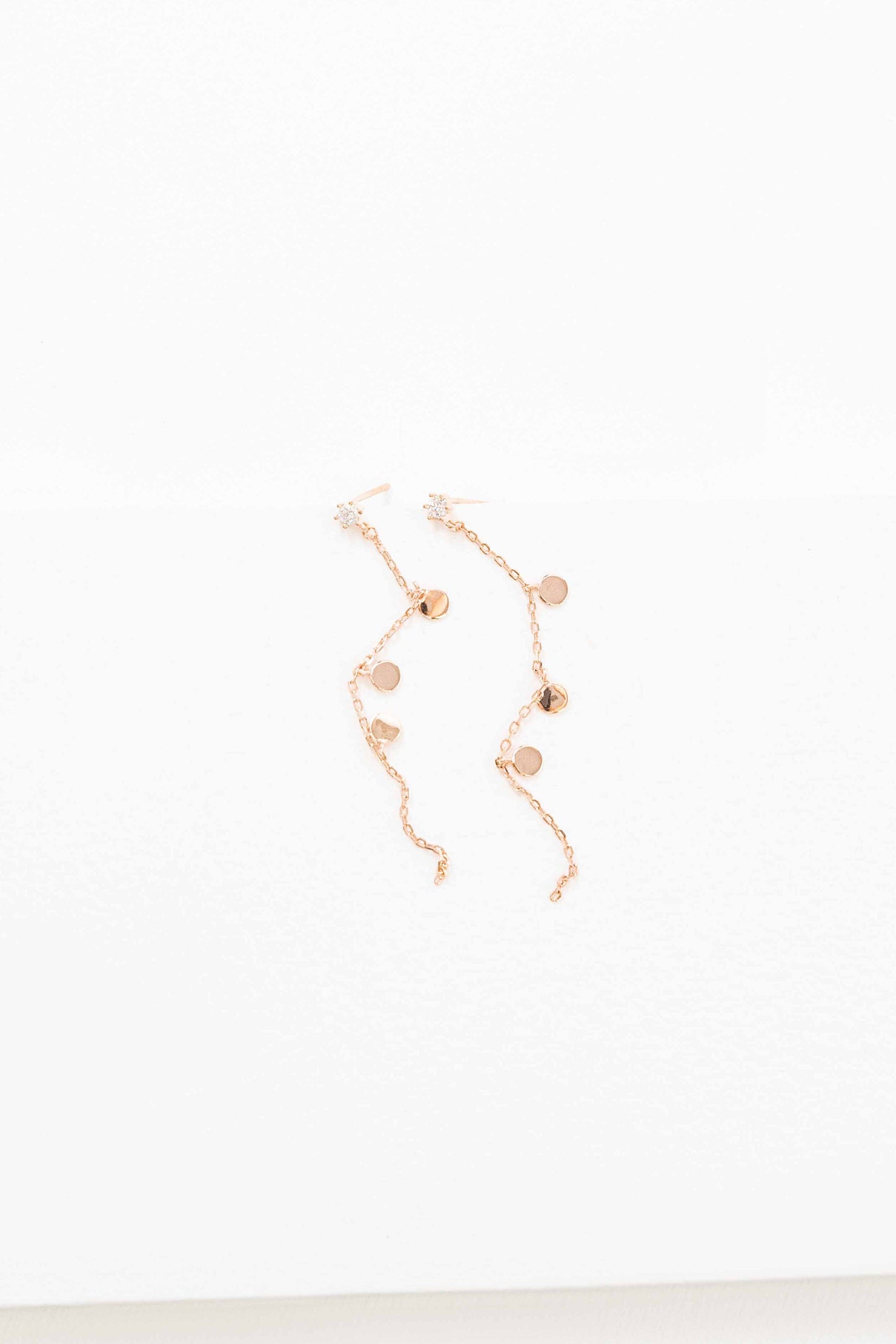 Mini Dot Dangle Earrings | Rose Gold (18K)