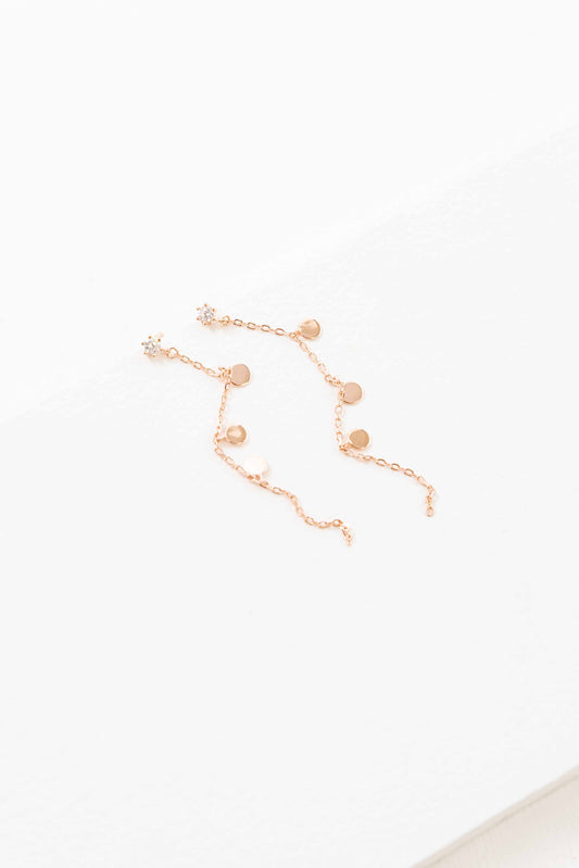 Mini Dot Dangle Earrings | Rose Gold (18K)