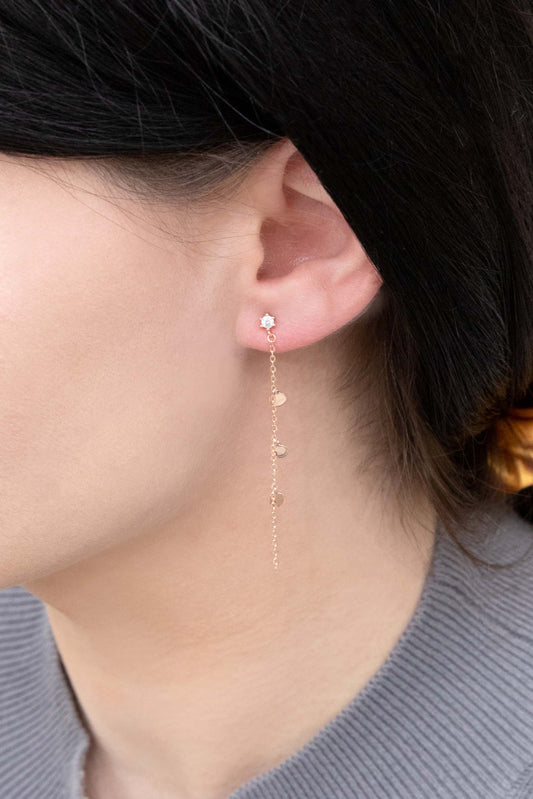 Mini Dot Dangle Earrings | Rose Gold (18K)