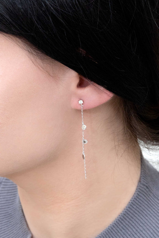 Mini Dot Dangle Earrings | Silver (sterl.)