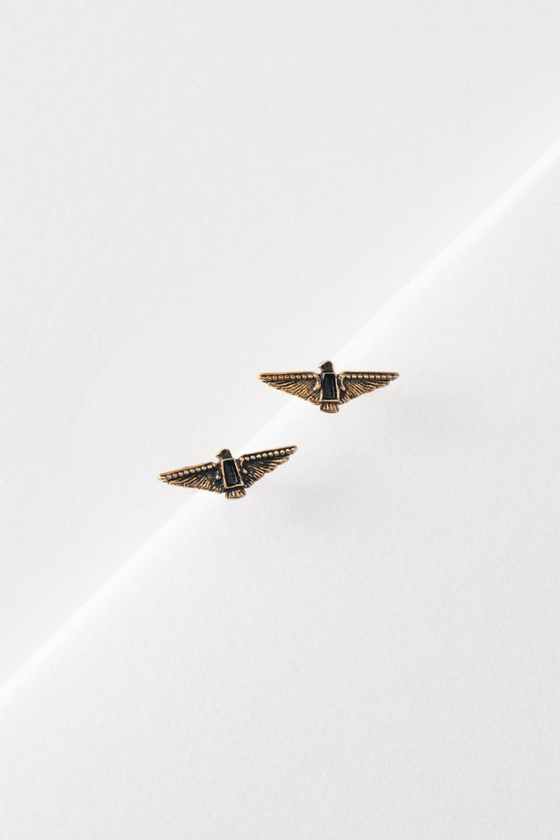 Aztec Spirit Bird Earrings (14K)