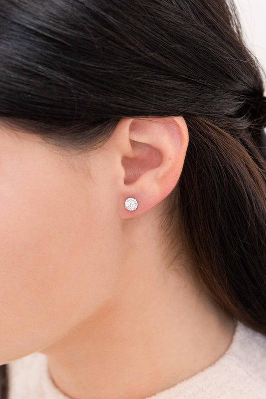 True Affection Halo Stud Earrings (sterl).