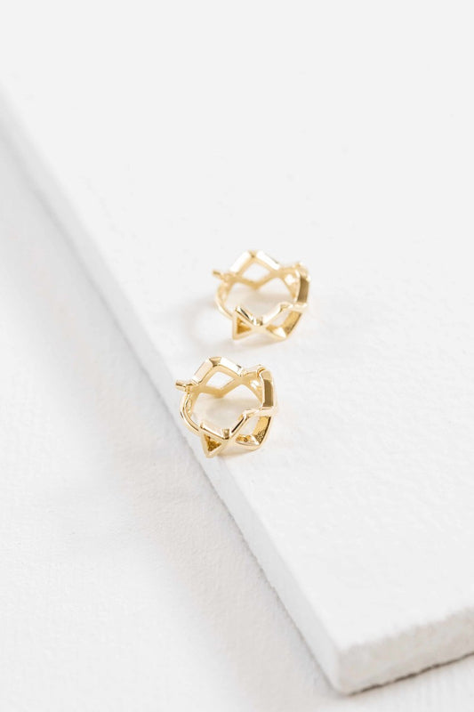Criss Cross Mini Hoop Earrings (14K)