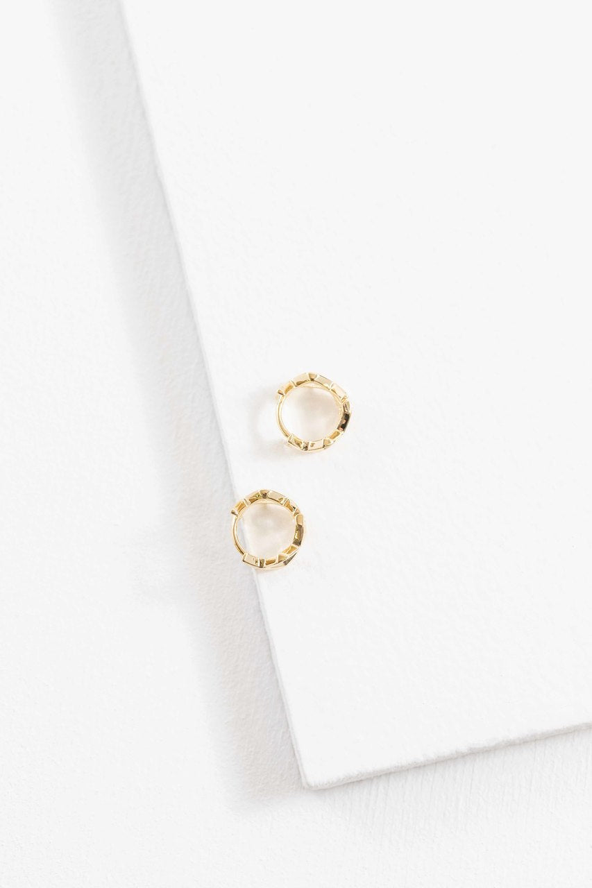 Criss Cross Mini Hoop Earrings (14K)
