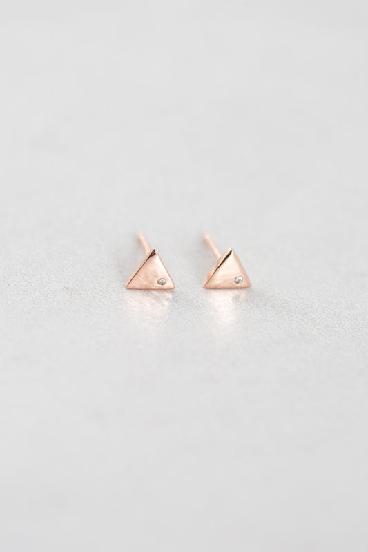 Love Triangle Stud Earrings (14K)